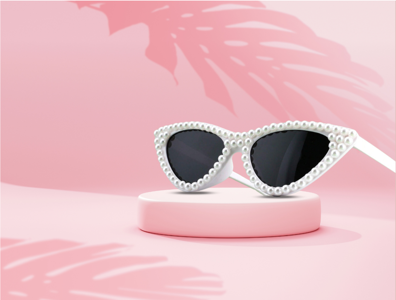 Pearl Embellished Cat Eye Sunglasses