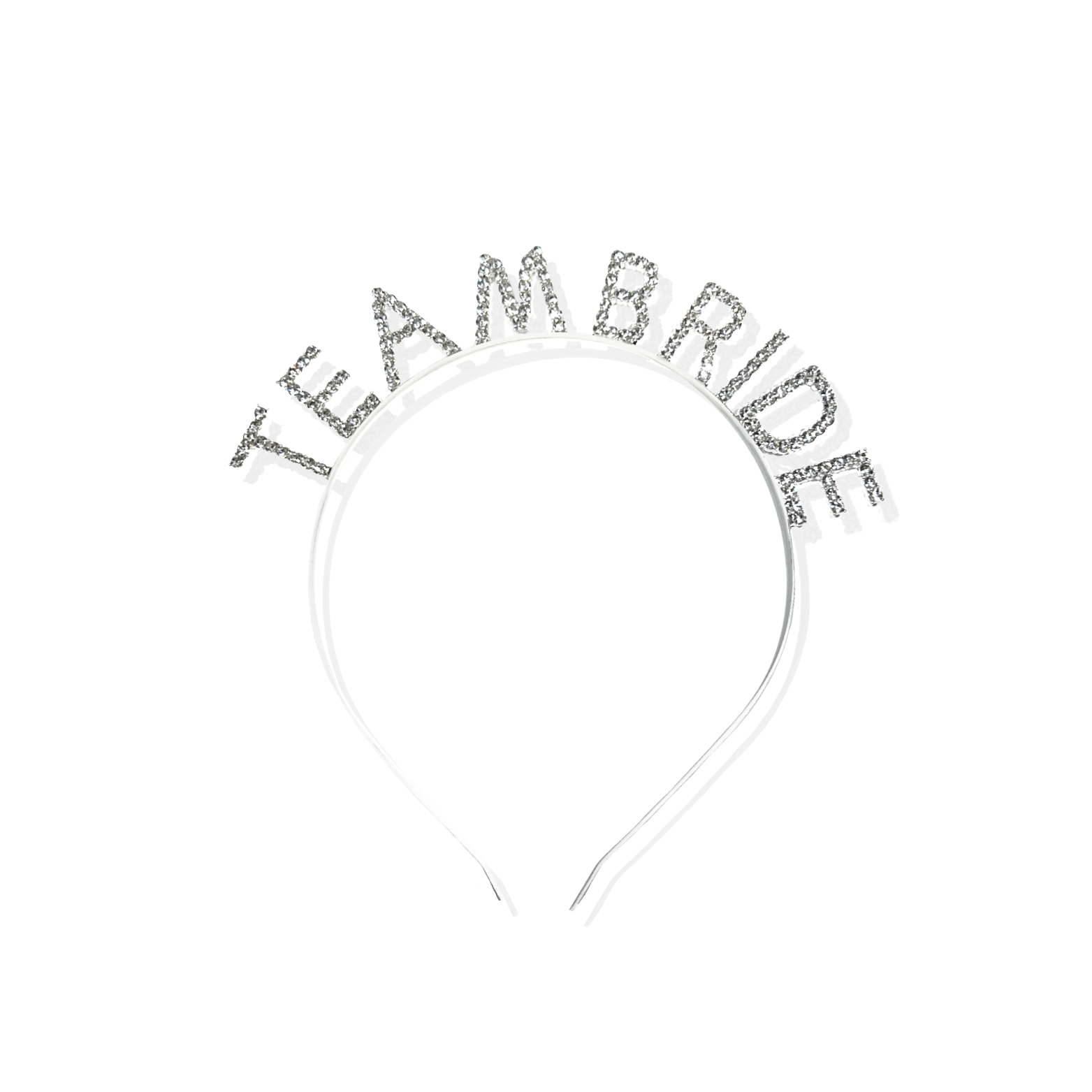 Team Bride Shape Silver Headband with Rhinestones