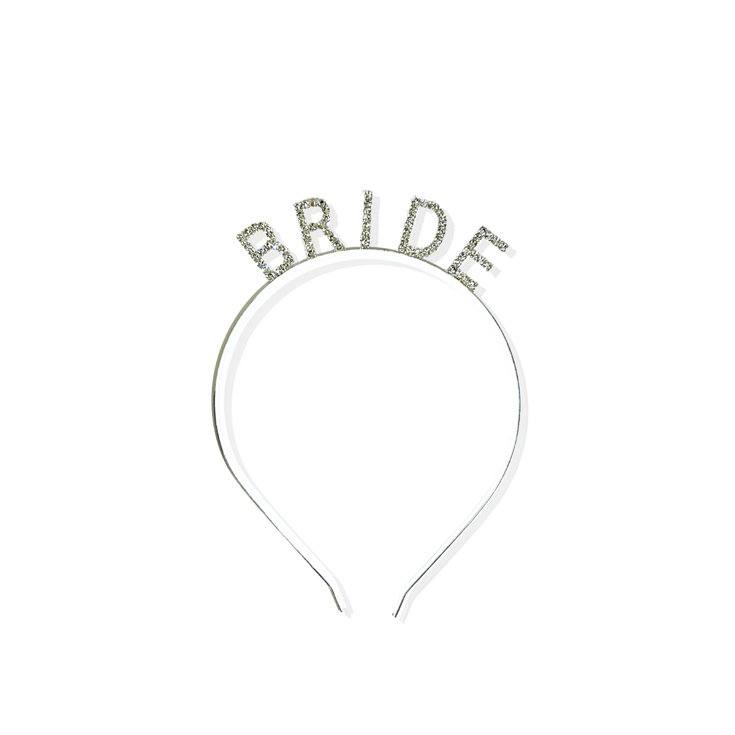 Bride Shape Silver Headband with Rhinestones