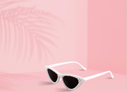 Pearl Embellished Cat Eye Sunglasses