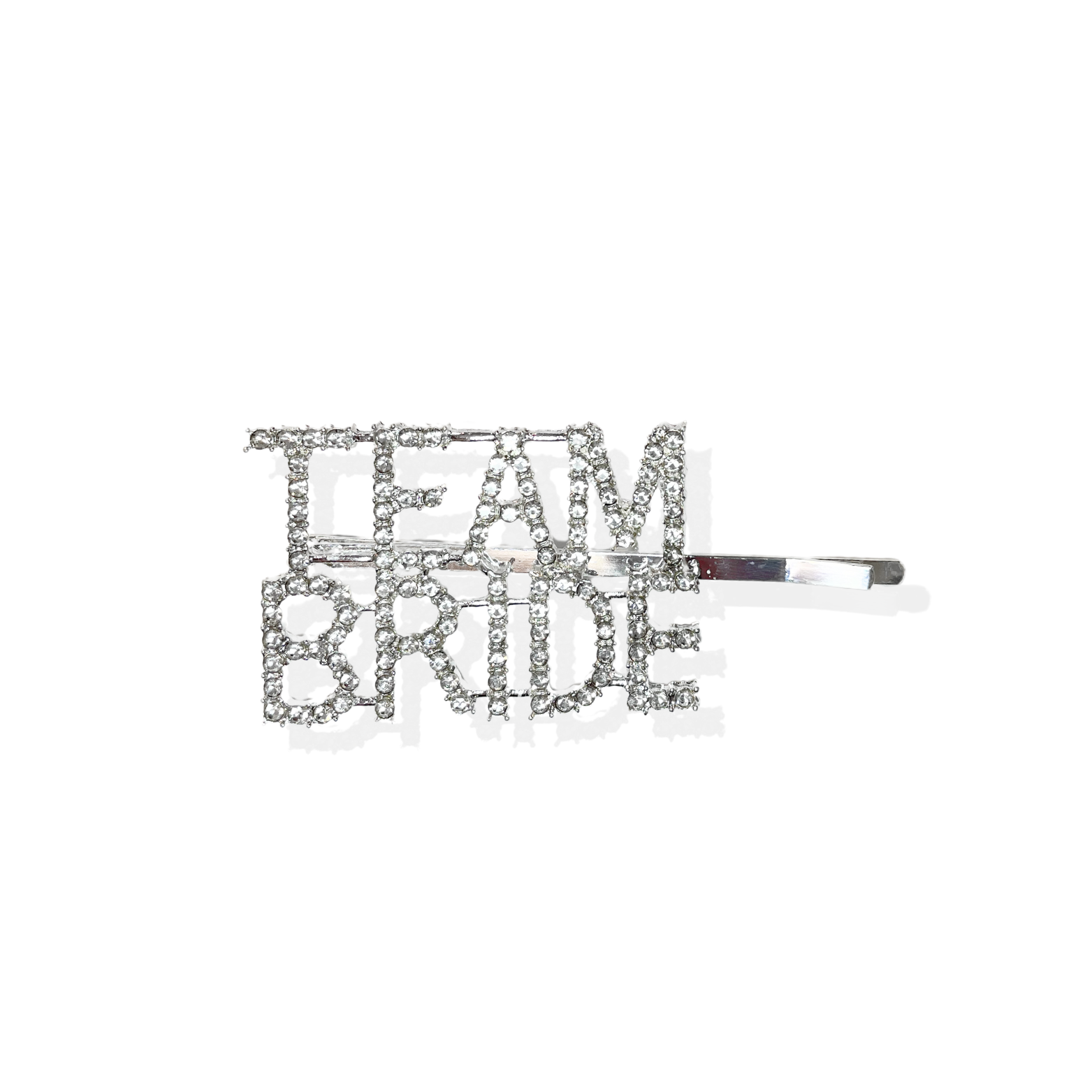 Team Bride Silver Hair Clip with Rhinestones