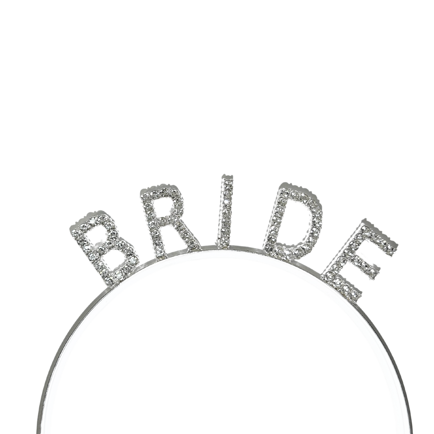 Bride Shape Silver Headband with Rhinestones