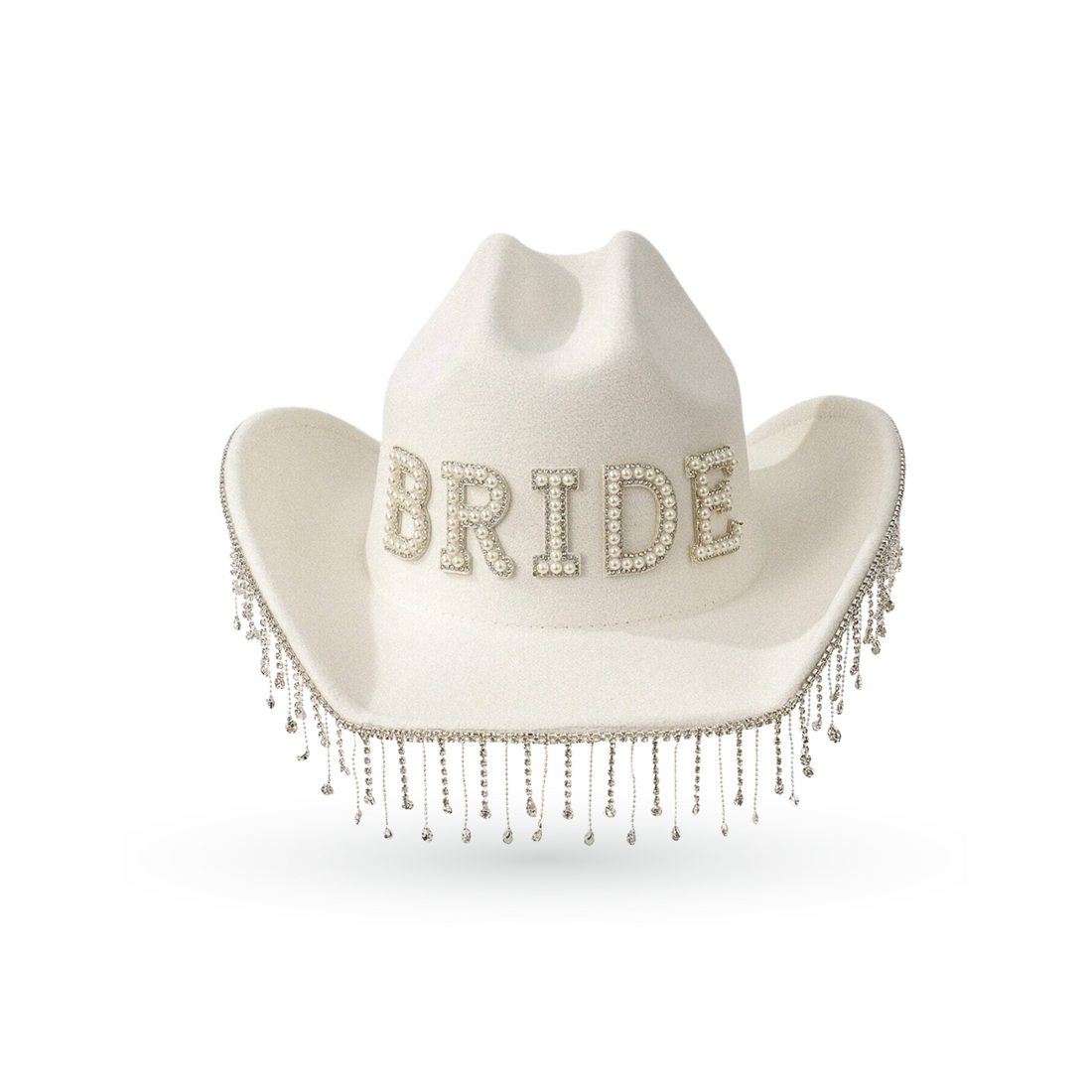 Bride Pearl and Rhinestone Wide Brim Cowboy Hat