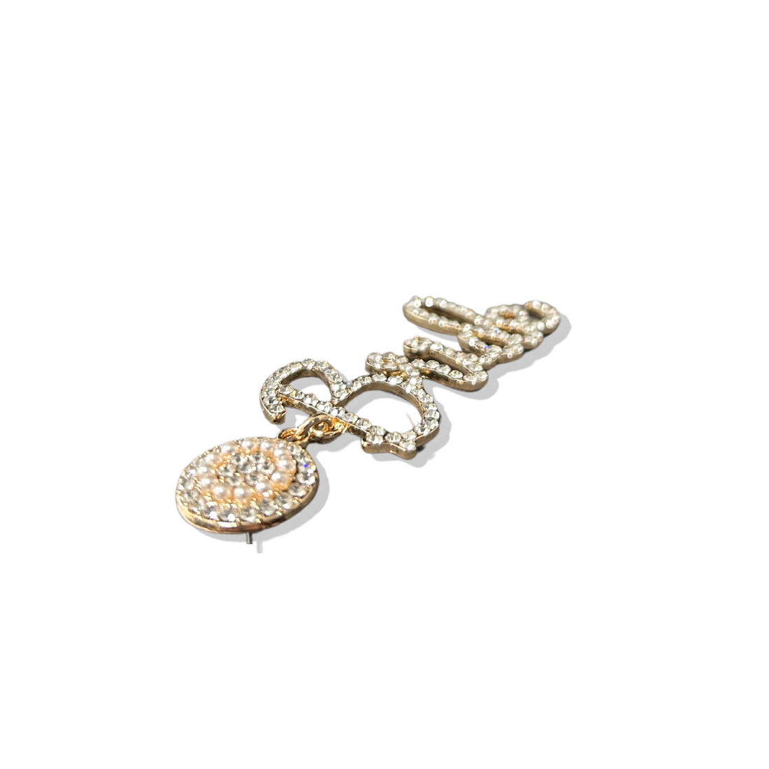 Bride Shape Gold-Tone Earrings with Rhinestones